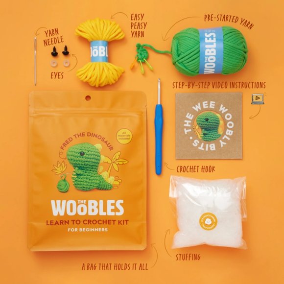 Fred the Dinosaur Beginner Crochet Kit - Picture 3 of 14